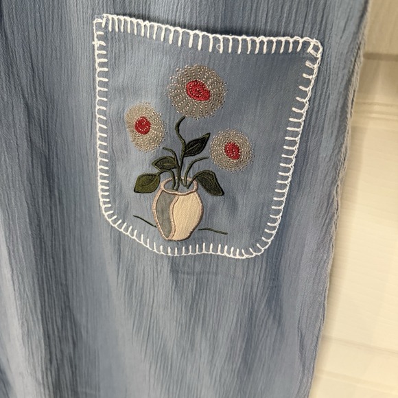 Teddi Vintage Cotton Gauze Dress Jumper Overall Cottagecore Minimalist L - Picture 3 of 11